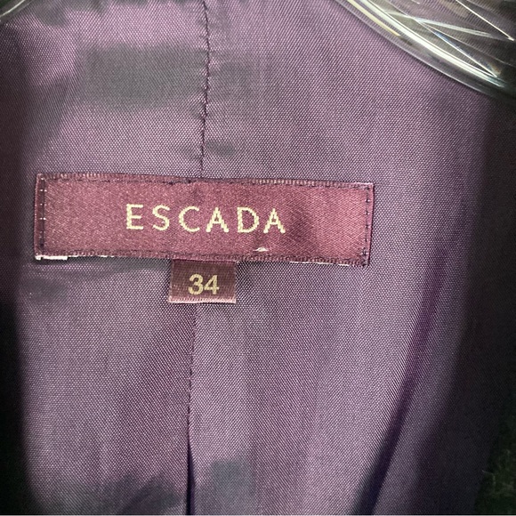 Escada Black Pinstripe 2 button Wool Blazer Jacket Sz 34 4 Excellent! - Picture 9 of 10